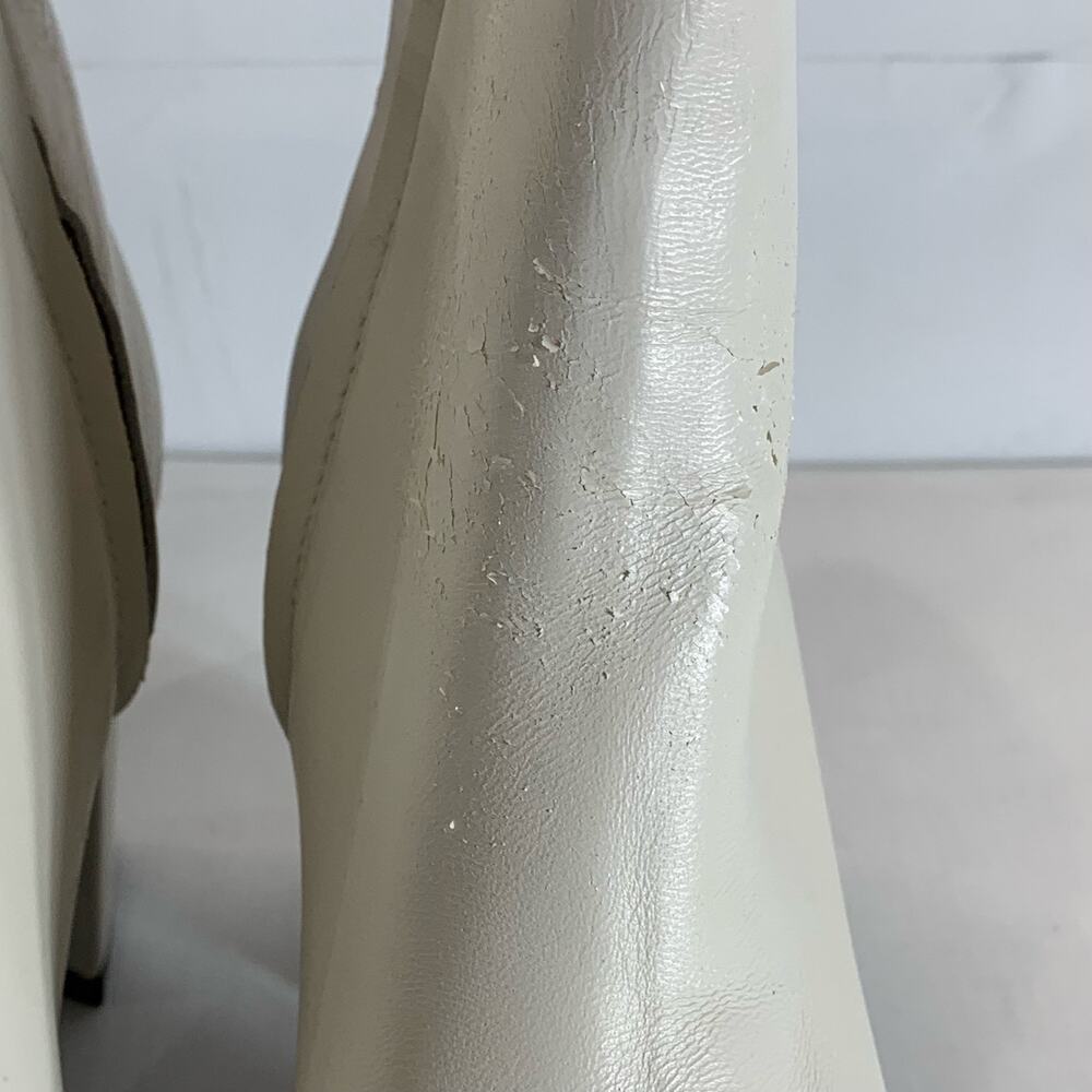 CALVIN KLEIN Women's Ivory Leather Uda Platform Block-Heel Dress Booties SZ 7 - Picture 6 of 13